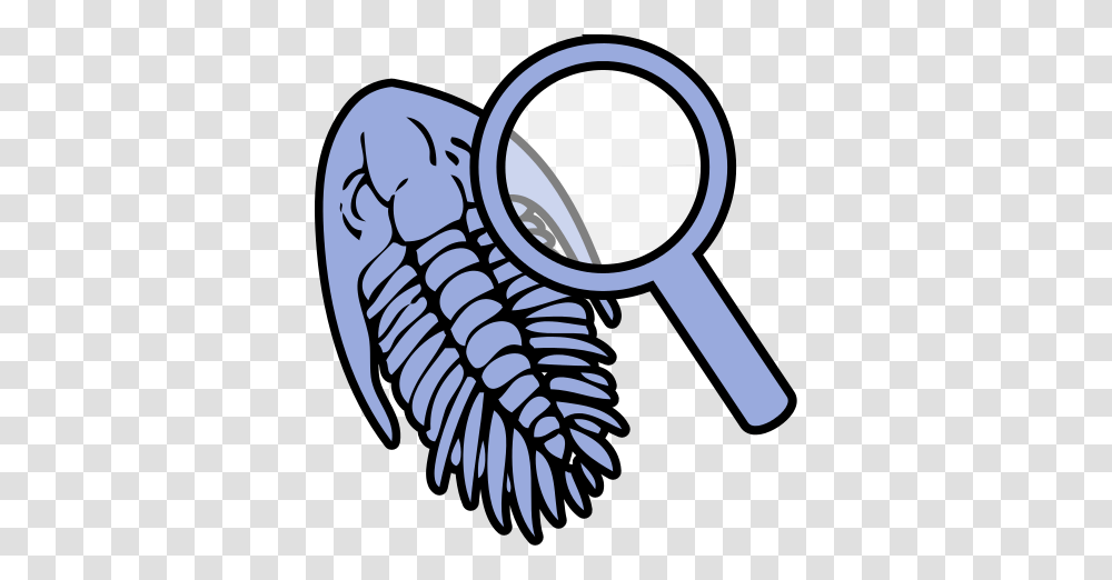 Trilobite Under Magnifying Glass Icon, Scissors, Blade, Weapon, Weaponry Transparent Png