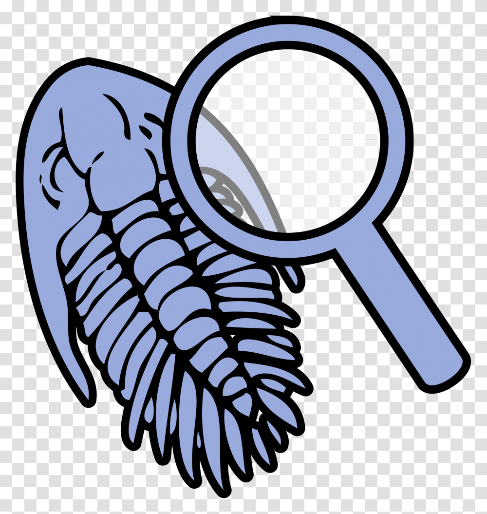 Trilobite Under Magnifying Glass Icon, Scissors, Blade, Weapon, Weaponry Transparent Png