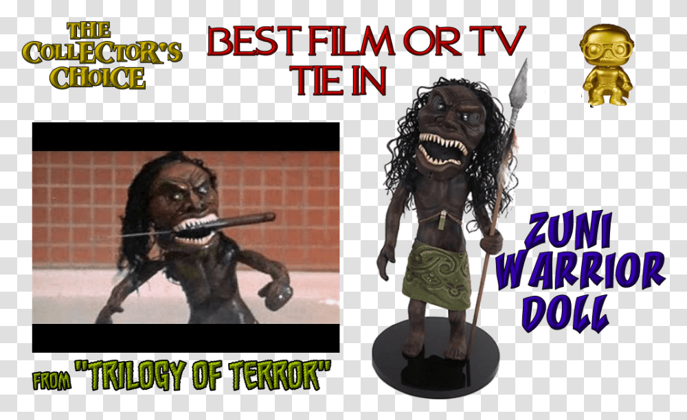 Trilogy Of Terror Zuni Warrior Doll, Person, Leisure Activities, Poster, Advertisement Transparent Png