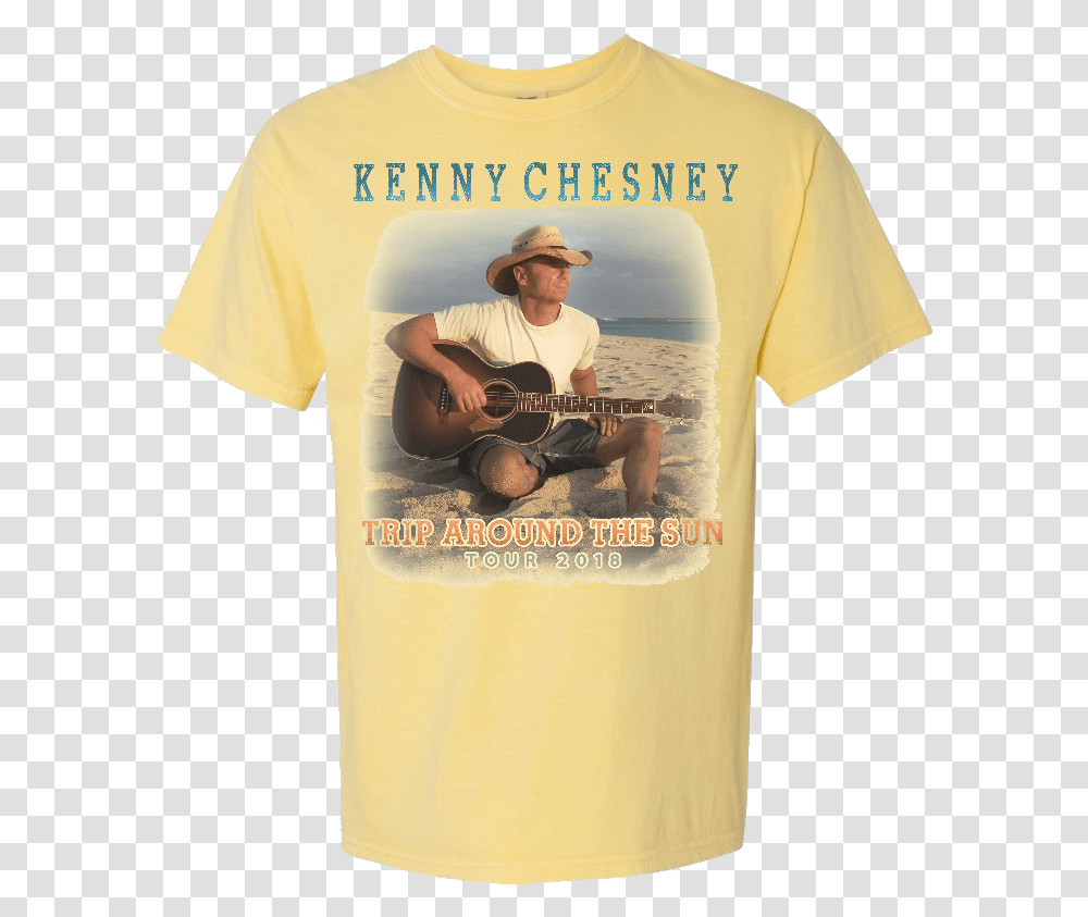 Trip Around The Sun Yellow Photo Tee Kenny Chesney Around The Sun Tour Shirts, Apparel, Person, Human Transparent Png