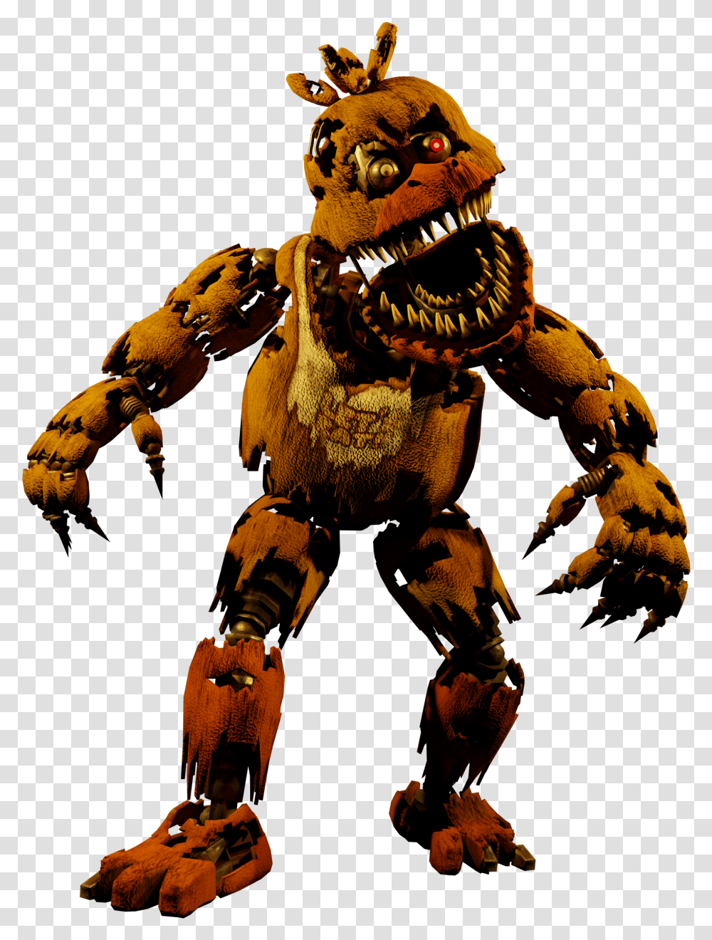 Triple A Fazbear Wiki Fnaf Help Wanted Nightmare Chica, Person, Dragon, Statue, Sculpture Transparent Png