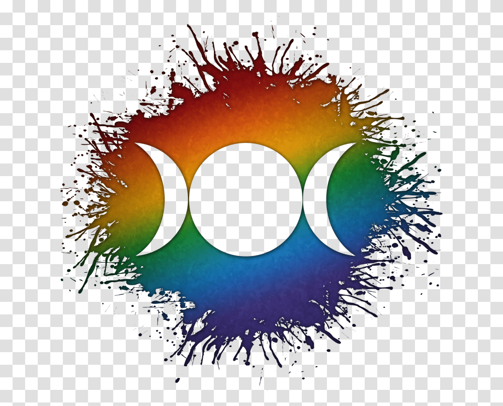 Triple Goddess Moon Symbol Silhouetted Out Of Lgbtq Rainbow Atheist Symbol, Outdoors, Nature, Head, Light Transparent Png