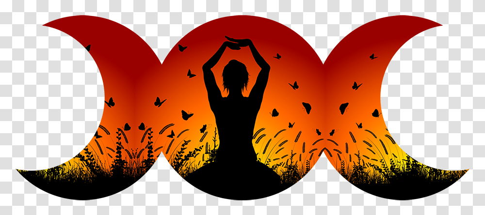 Triple Goddess Symbol And Hand Language, Silhouette, Person, Human, Bird Transparent Png
