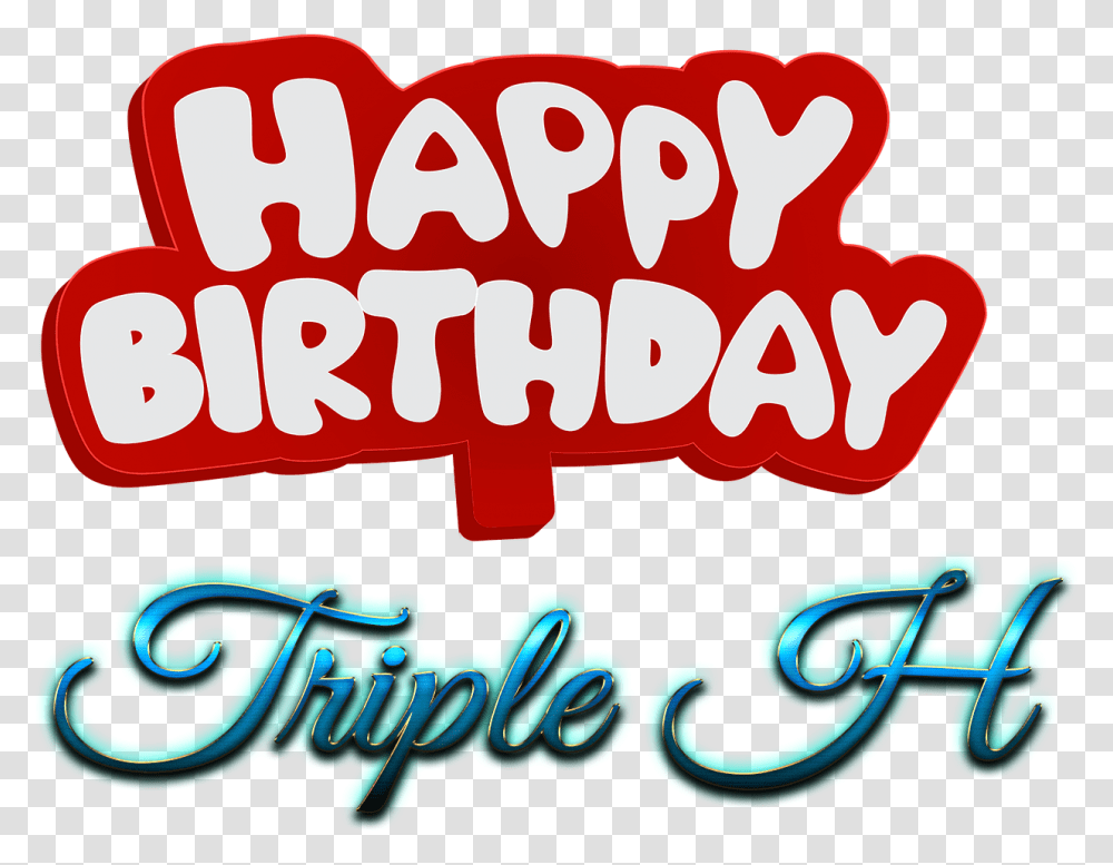 Triple H Happy Birthday Name Logo Calligraphy, Label, Alphabet, Light Transparent Png