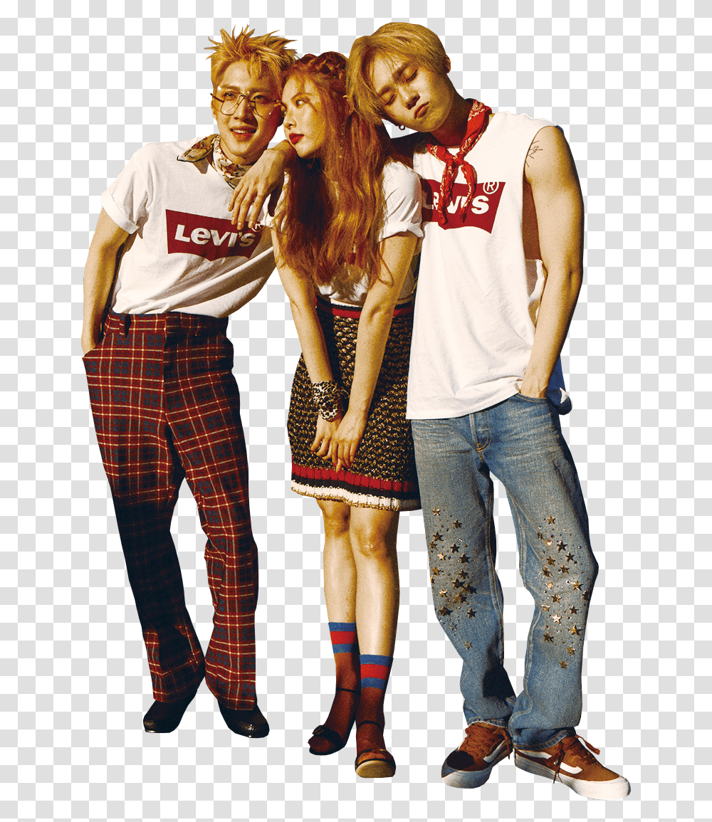 Triple H Kpop Download Hyuna E Dawn And Hui, Person, Sleeve, Shoe Transparent Png