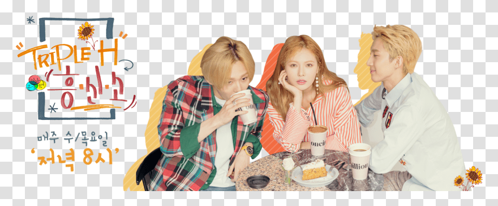 Triple H Kpop, Person, Female, Girl, Food Transparent Png