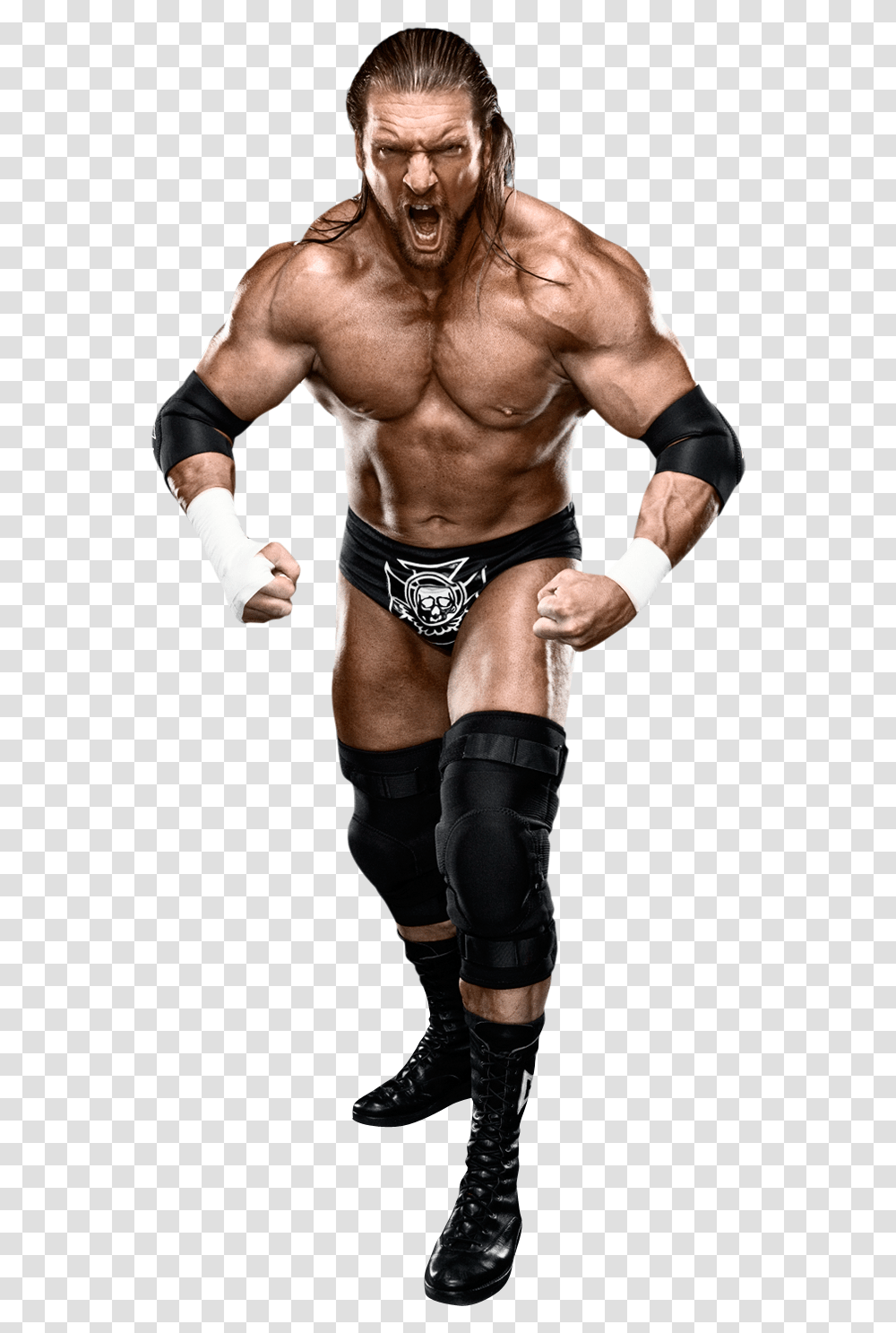 Triple H Triple H Mit Langen Haaren, Arm, Person, Knee Transparent Png