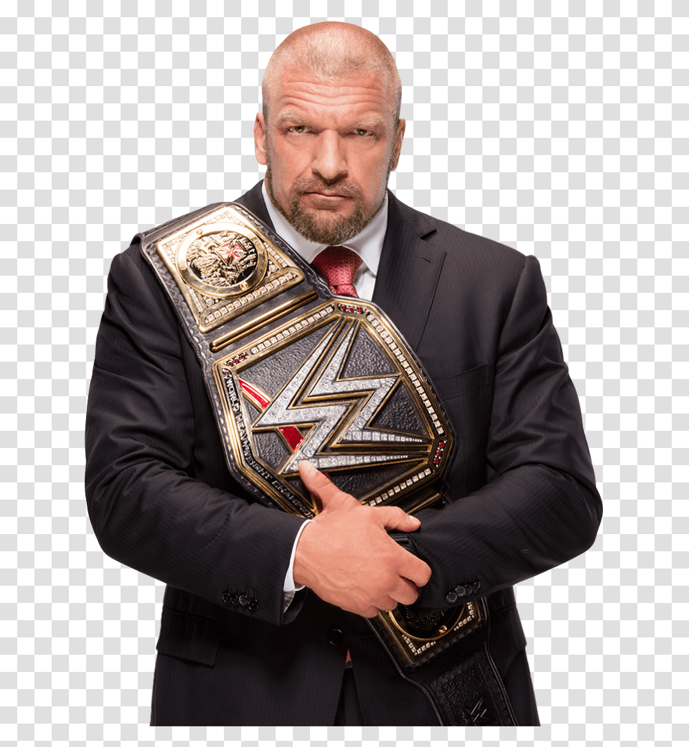 Triple H With World Heavy Weight Championship, Tie, Accessories, Accessory, Person Transparent Png