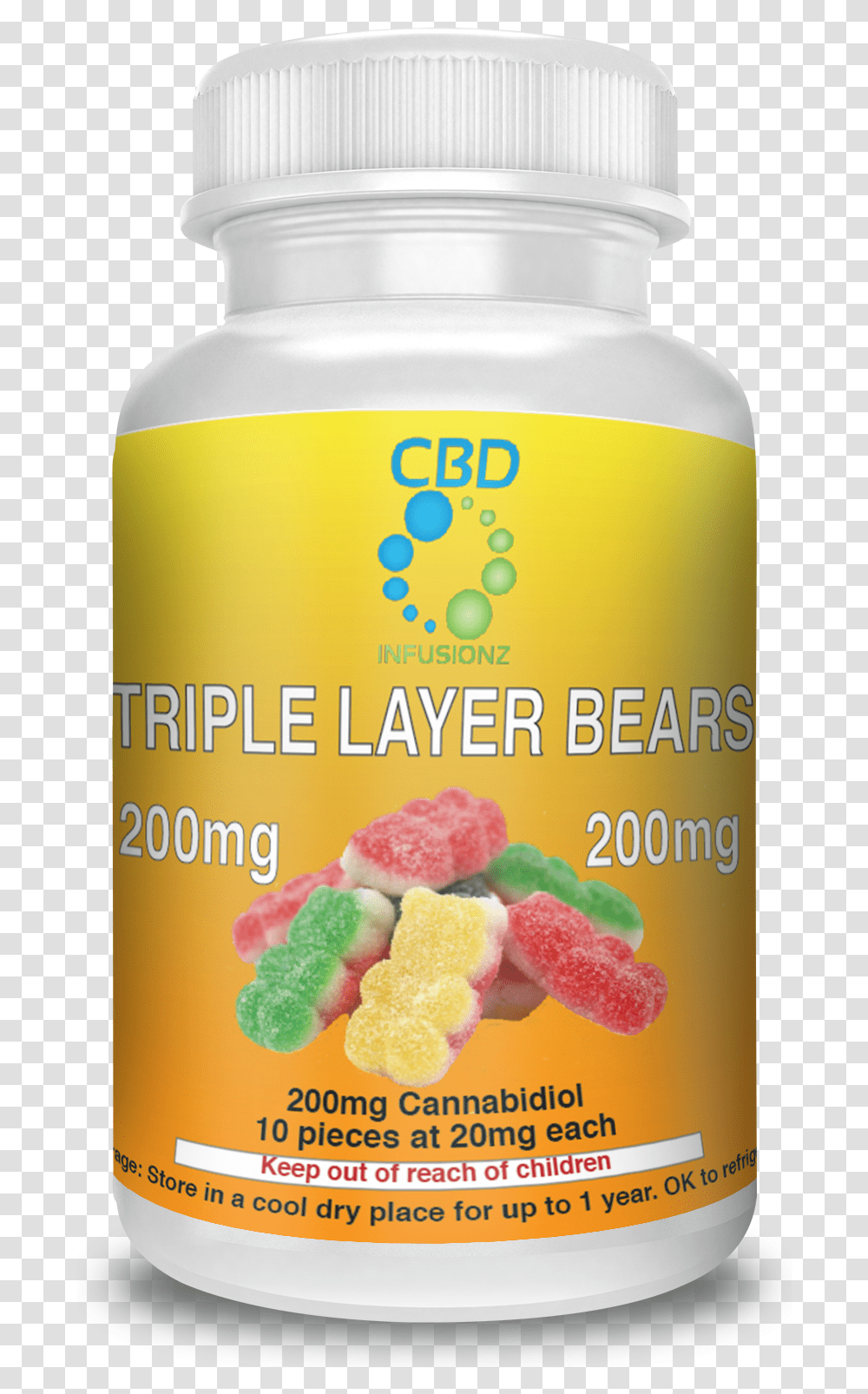 Triple Layer Bears Cbd Edibles Cbd Infusionz Triple Layer Bears, Food, Jelly, Beer, Alcohol Transparent Png