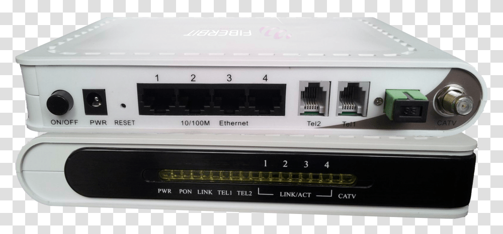 Triple Play Onu For Ftth 4 Ethernet 2 Voice Fxs And Radio Receiver, Electronics, Hardware, Router, Cooktop Transparent Png