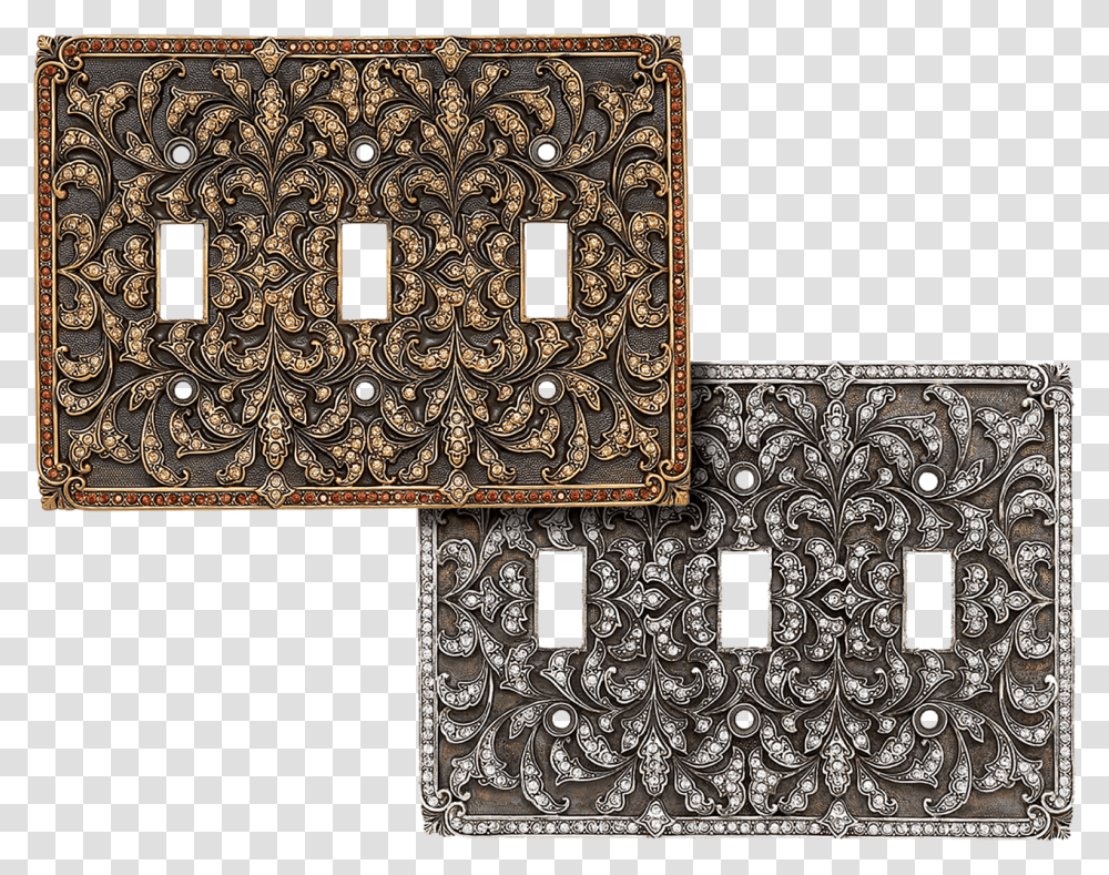 Triple Toggle Switch Cover 8000 With Clear Crystal Cpu, Floral Design, Pattern Transparent Png