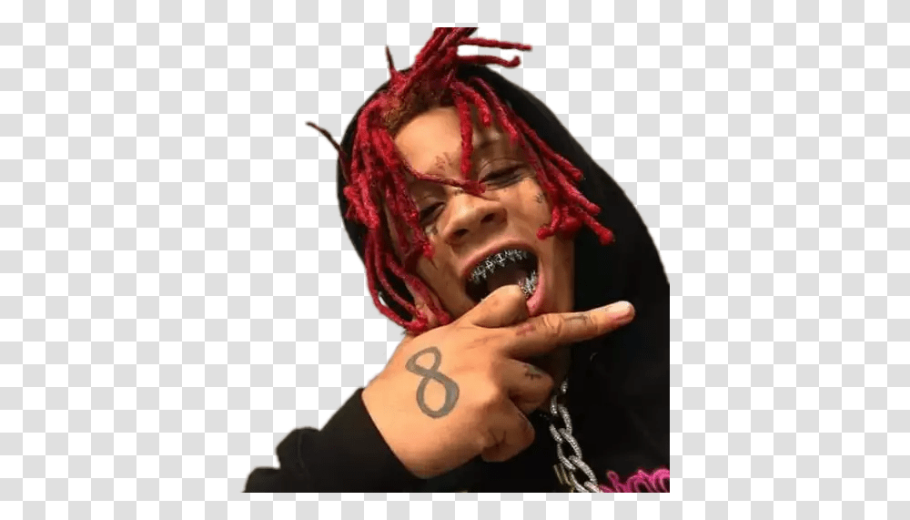 Trippie Redd Infinity Tattoo, Costume, Person, Face, Skin Transparent Png