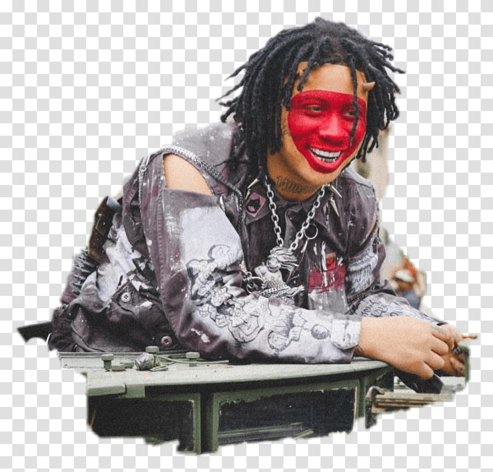 Trippie Redd Under Enemy Arms, Person, Face, Performer, Costume Transparent Png
