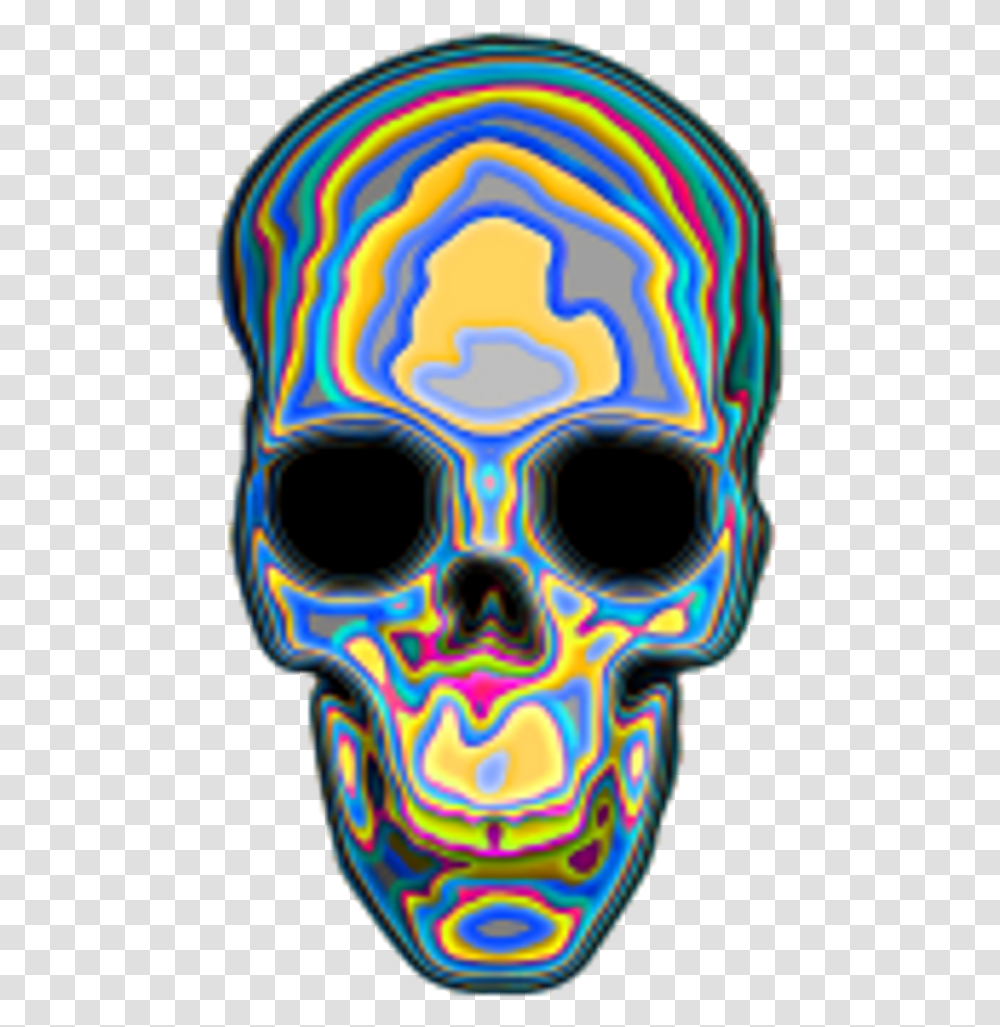 Trippy Skull Image Trippy, Ornament, Pattern, Helmet, Clothing Transparent Png