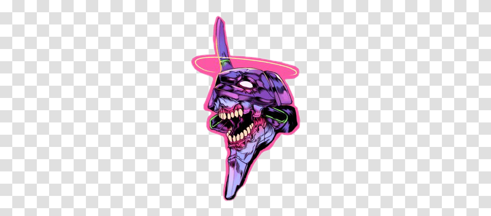 Trippy Sticker Tumblr Grunge Skull Abstract Art Evangelion 01 Wallpaper Iphone, Label, Purple Transparent Png