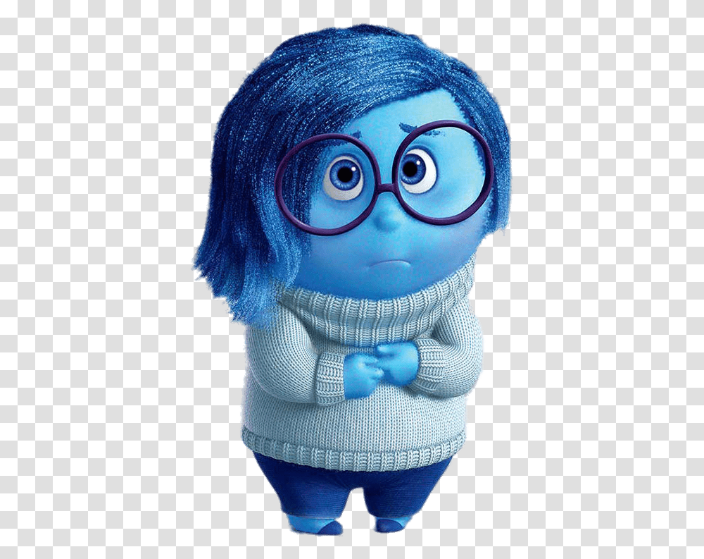 Tristeza Manos Apretadas Sadness Inside Out Characters, Doll, Toy, Glasses, Accessories Transparent Png