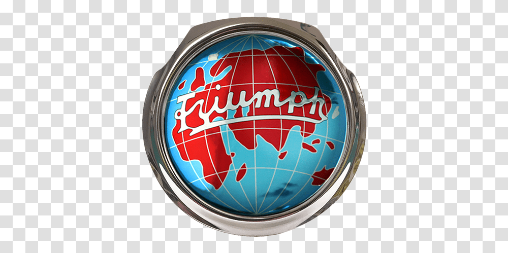 Triumph Globe Logo Car Grille Badge Circle, Helmet, Clothing, Apparel, Wristwatch Transparent Png