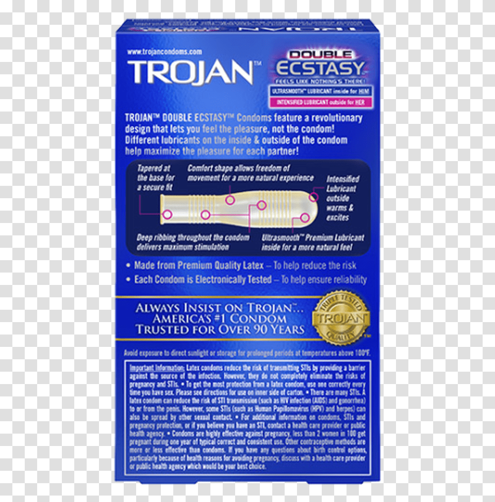 Trojan Double Ecstasy Lubricated Condoms 3 Counts Trojan Bareskin Studded, Flyer, Poster, Paper, Advertisement Transparent Png