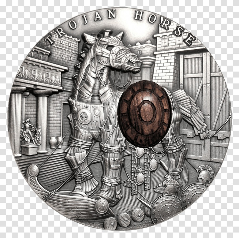Trojan Horse, Clock Tower, Architecture, Building, Coin Transparent Png