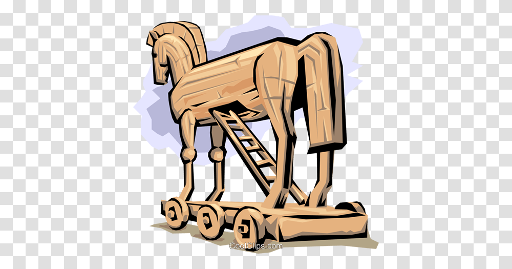 Trojan Horse Royalty Free Vector Clip Art Illustration, Wood, Building, Statue, Sculpture Transparent Png