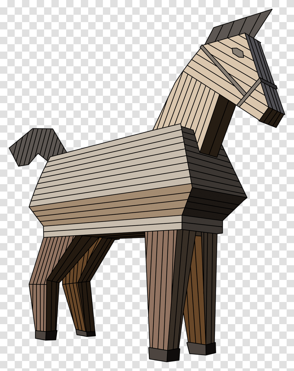 Trojan Horse Trojan War Horse Clipart, Wood, Furniture, Tabletop, Architecture Transparent Png