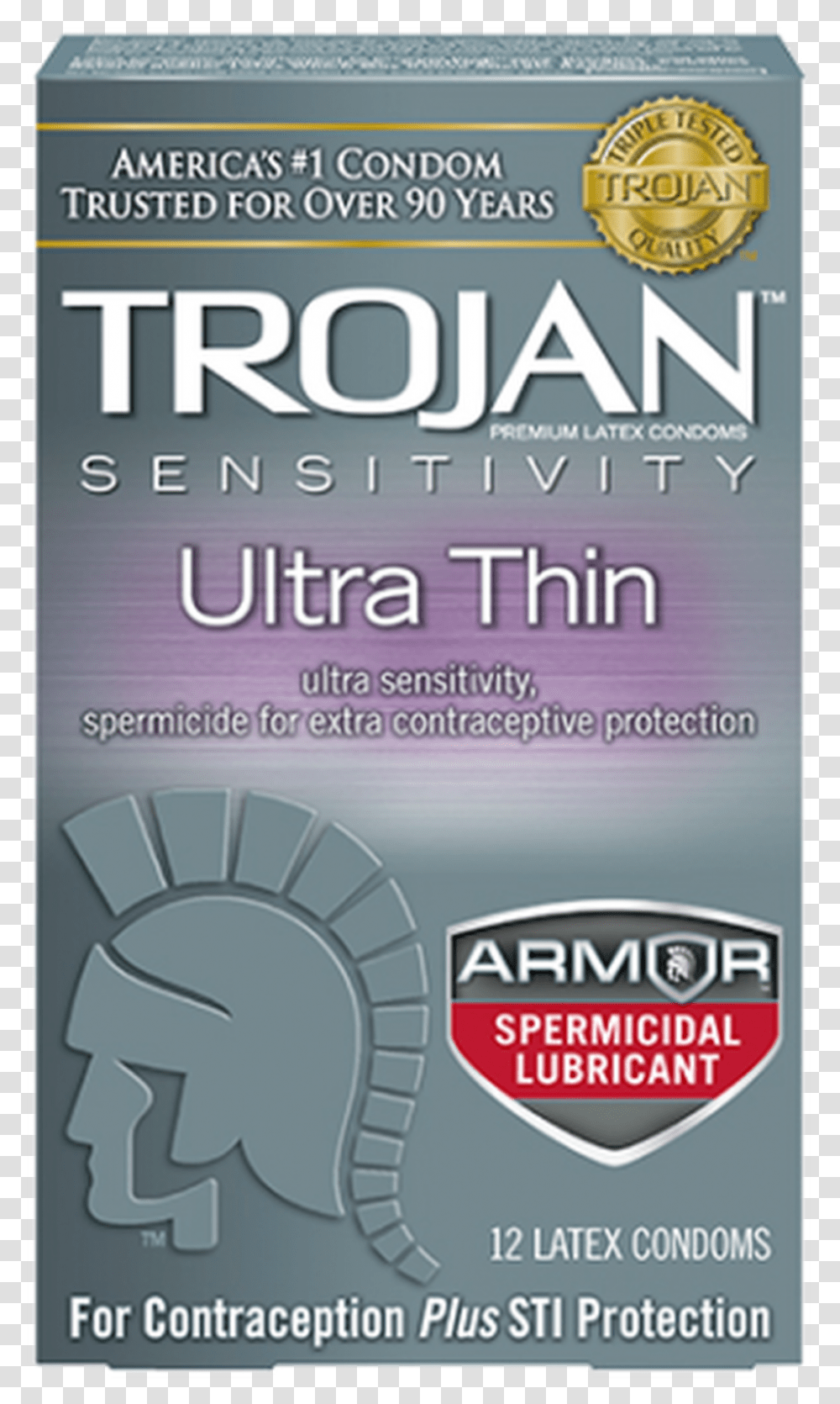 Trojan Ultra Thin Armor Spermicidal Lubricant Condoms, Poster, Advertisement, Flyer, Paper Transparent Png