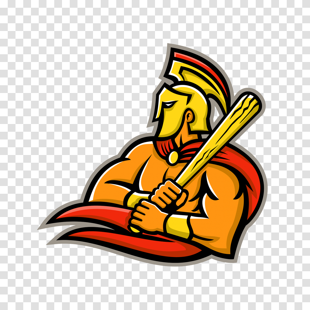 Trojan Warrior Baseball Player Mascot On Behance, Sport, Sports, Team Sport, Softball Transparent Png