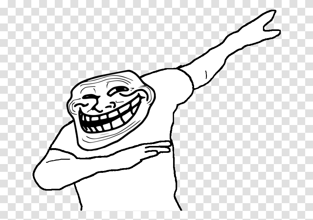 Troll Face Dab, Person, Stencil, People, Doodle Transparent Png