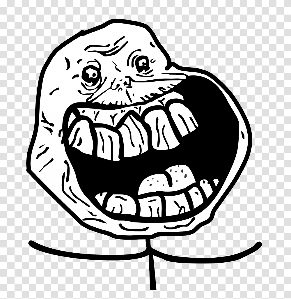 Troll Face Forever Alone 5 Image Forever Alone Happy Meme, Doodle, Drawing, Art, Symbol Transparent Png
