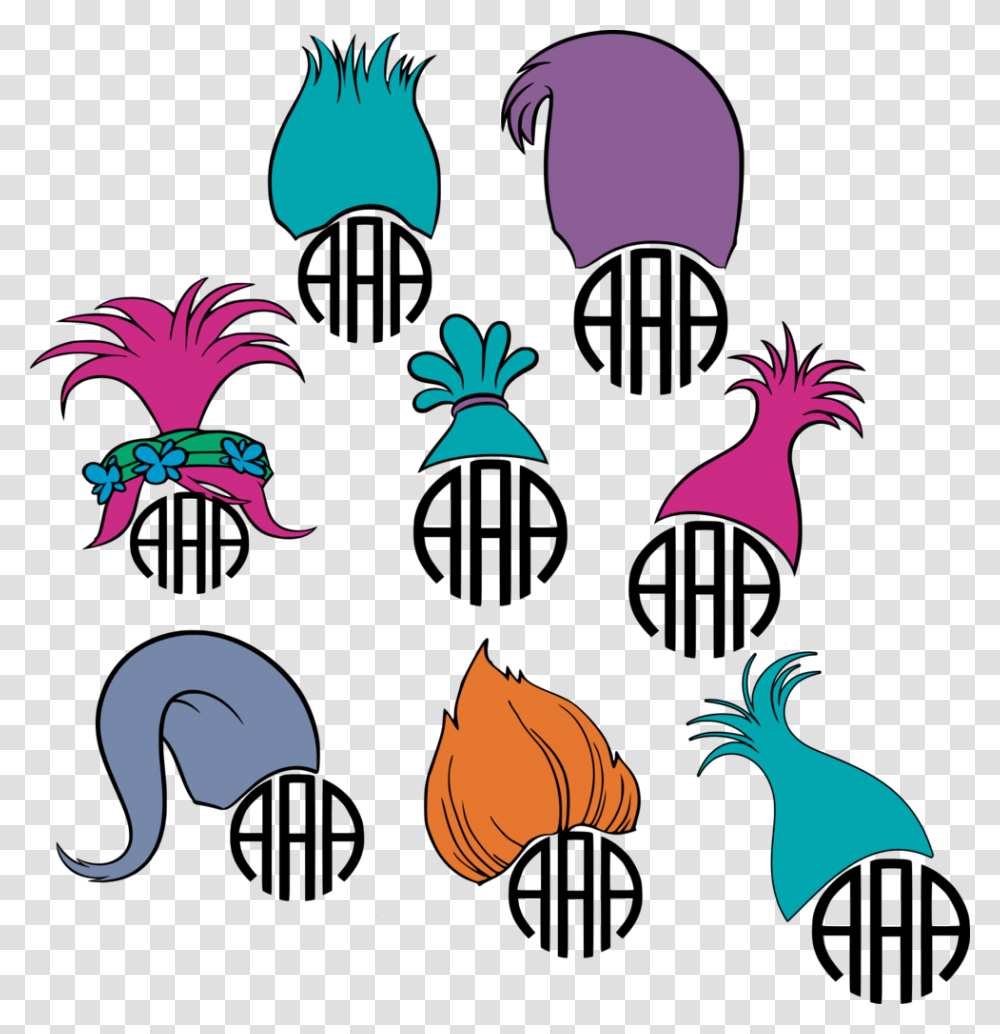 Troll Hair Cut Out, Pattern, Floral Design Transparent Png