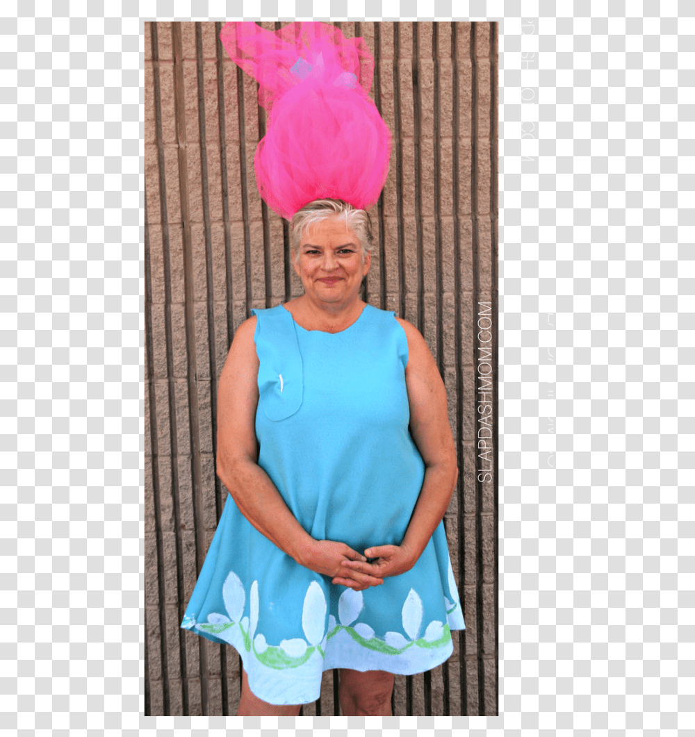 Troll Hair Poppy Trolls Costume Adult, Person, Skirt, Sleeve Transparent Png