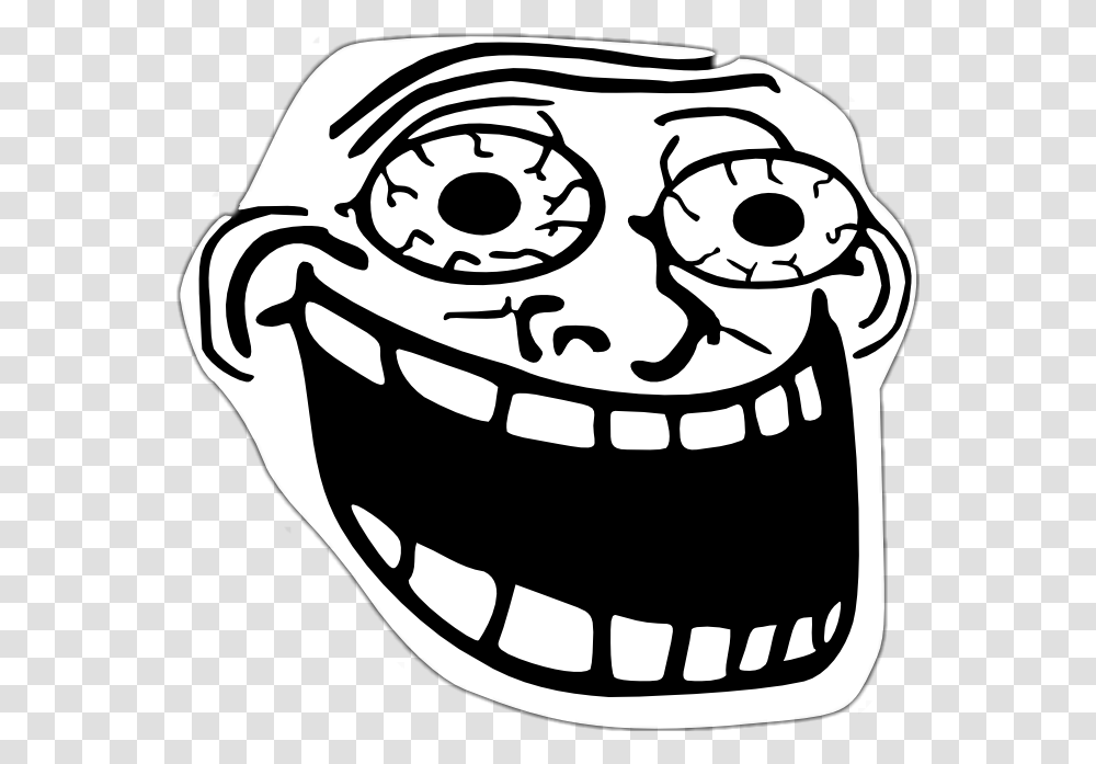 Troll Troll Face Lol Xd Excited Troll Face, Stencil, Doodle, Drawing Transparent Png
