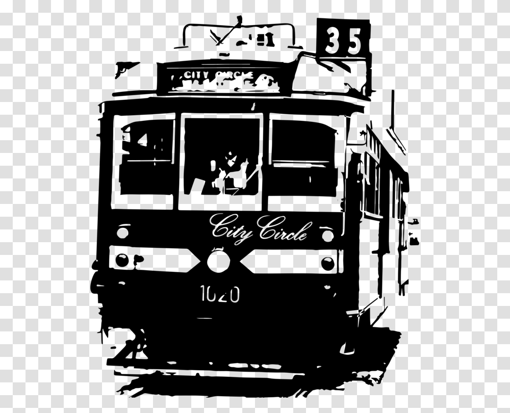 Trolley Trams In Melbourne City Circle Tram Cartoon City Circle Tram, Gray, World Of Warcraft Transparent Png