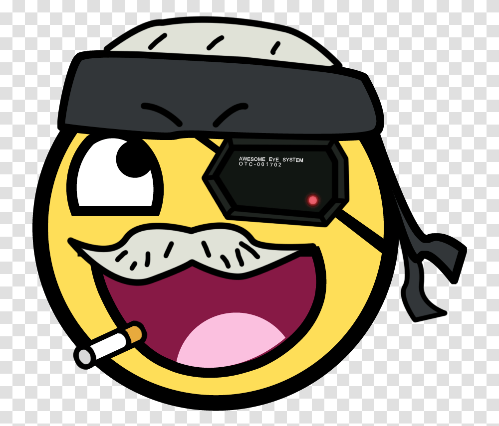 Trollface Background Awesome Smiley Face Solid Snake Awesome Face, Helmet, Clothing, Apparel, Label Transparent Png