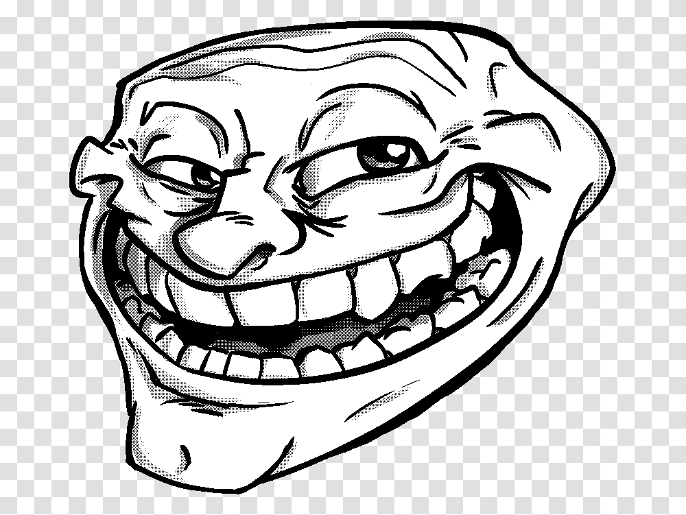 Trollface Background Troll Face, Drawing, Doodle, Statue Transparent Png