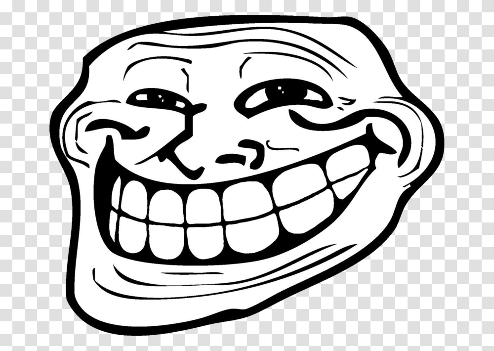 Trollface Background Troll Face Meme, Teeth, Mouth, Lip, Drawing Transparent Png