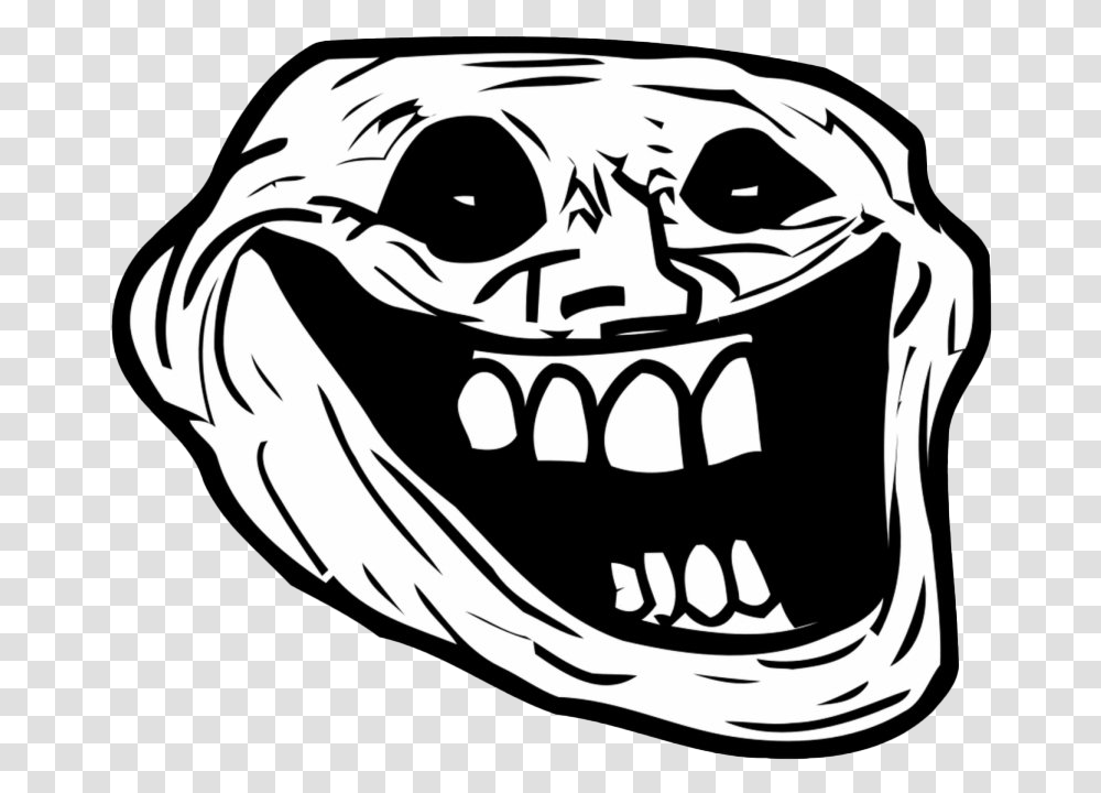 Trollface Background Troll Face, Stencil, Doodle, Drawing Transparent Png
