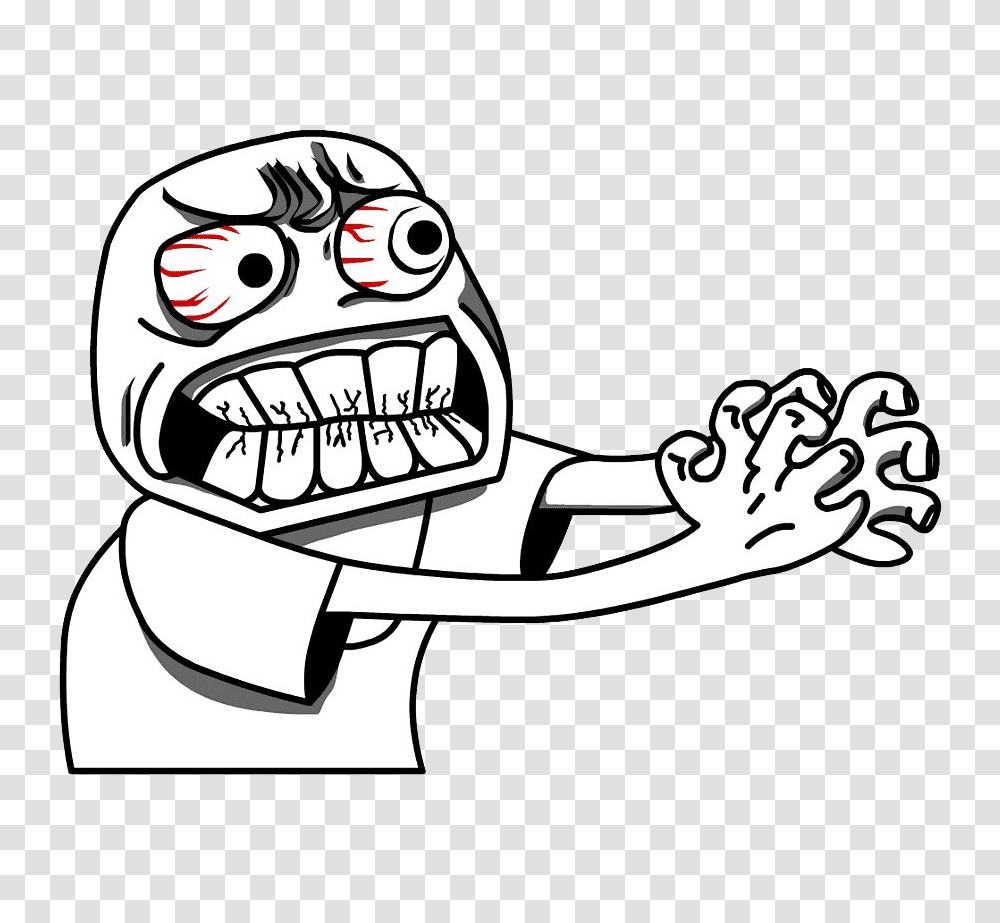 Trollface Hd Angry Meme, Stencil, Drawing, Art, Doodle Transparent Png