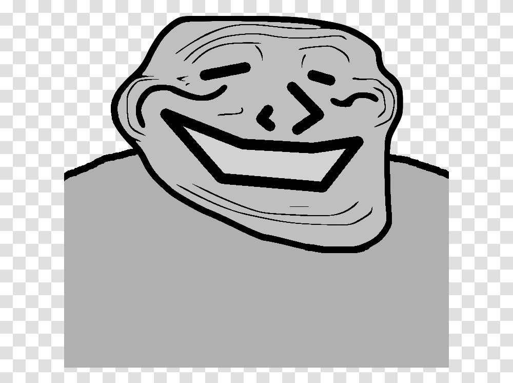 Trollface, Head, Drawing, Statue Transparent Png