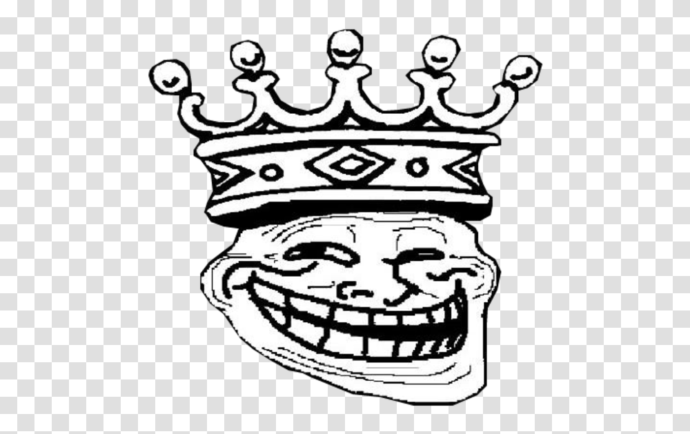 Trollface King Troll Face With Crown, Accessories, Accessory, Jewelry, Art Transparent Png
