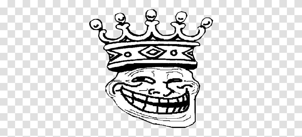 Trollface King Troll Face With Crown, Accessories, Accessory, Jewelry, Stencil Transparent Png