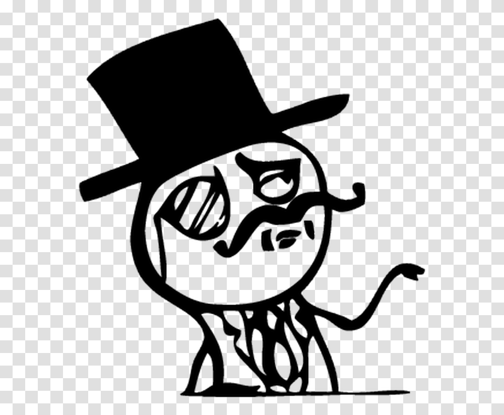 Trollface Meme Sir Moustache Feel Like A Sir, Stencil, Apparel, Hat Transparent Png