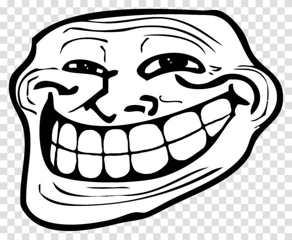 Trollface, Teeth, Mouth, Lip, Drawing Transparent Png