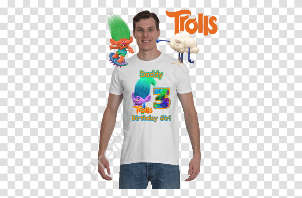 Trolls Birthday Shirt Girl Custom Poppy Shirts Matching Family Boy Trolls Birthday Shirt, Clothing, Apparel, Person, Human Transparent Png