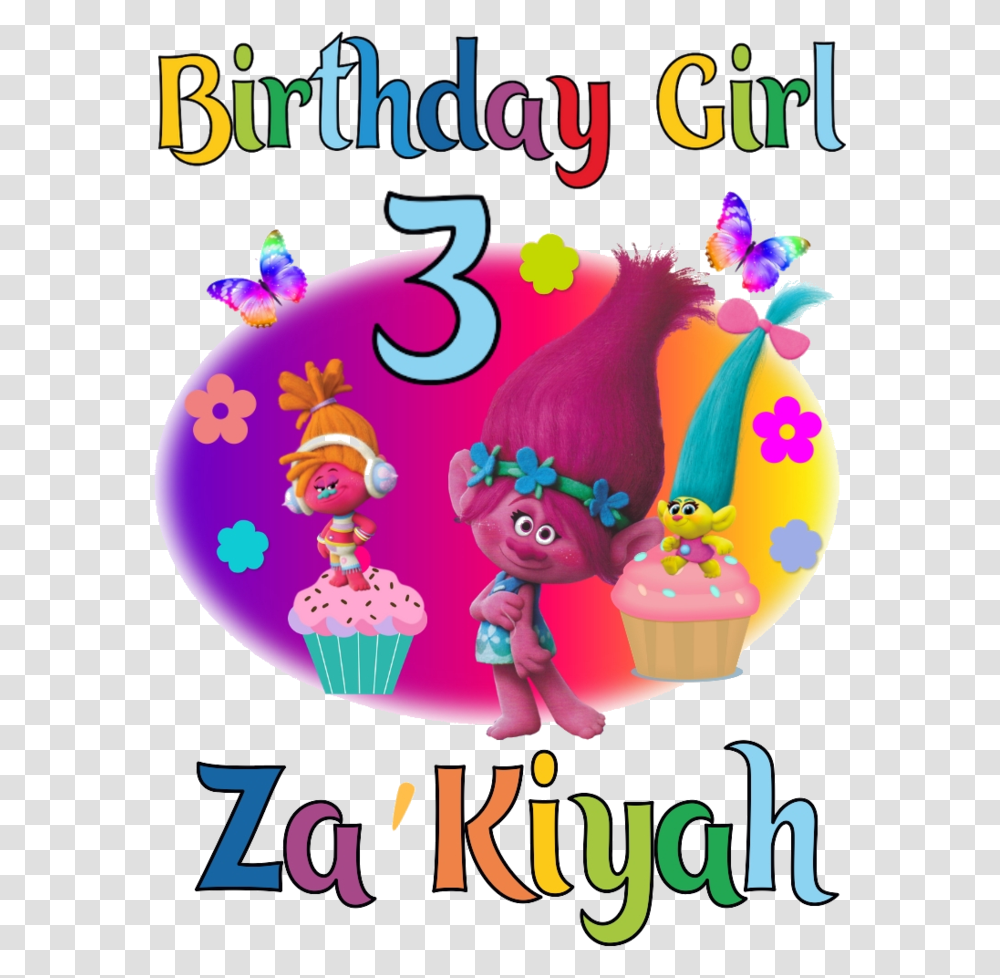 Trolls Dj Sukipoppysmidge Birthday Girl Diy Printable Iron Clip Art, Graphics, Diwali, Leisure Activities, Text Transparent Png