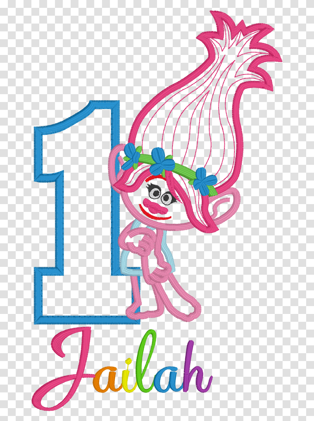 Trolls Inspired Birthday Poppy Poppy Troll 2 Birthday, Text, Number, Symbol, Purple Transparent Png