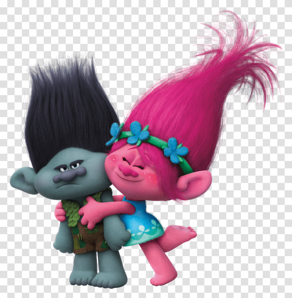 Trolls Poppy And Branch, Figurine, Doll, Toy Transparent Png