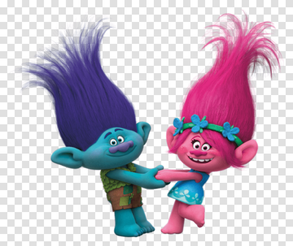 Trolls Poppy And Branch, Head, Toy, Doll, Figurine Transparent Png