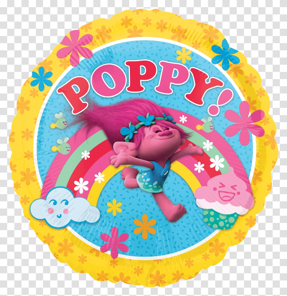 Trolls Poppy Balloon Trolls Balloon Download, Birthday Cake, Dessert, Poster, Advertisement Transparent Png