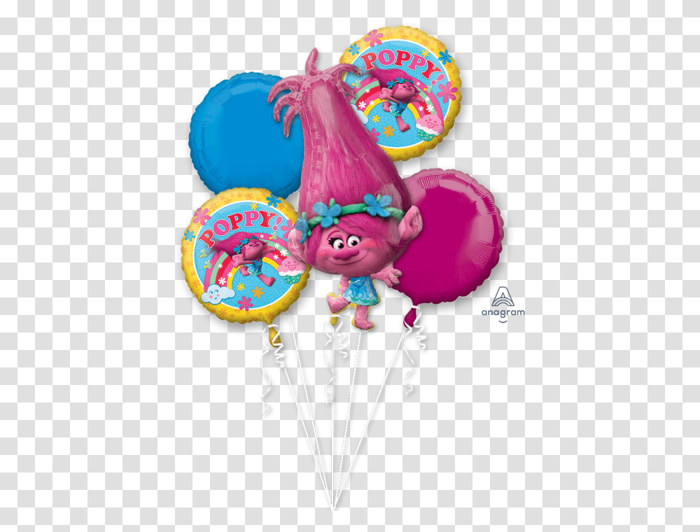 Trolls Poppy Bouquet Trolls Poppy Decoracion De, Ball, Balloon, Toy, Crowd Transparent Png
